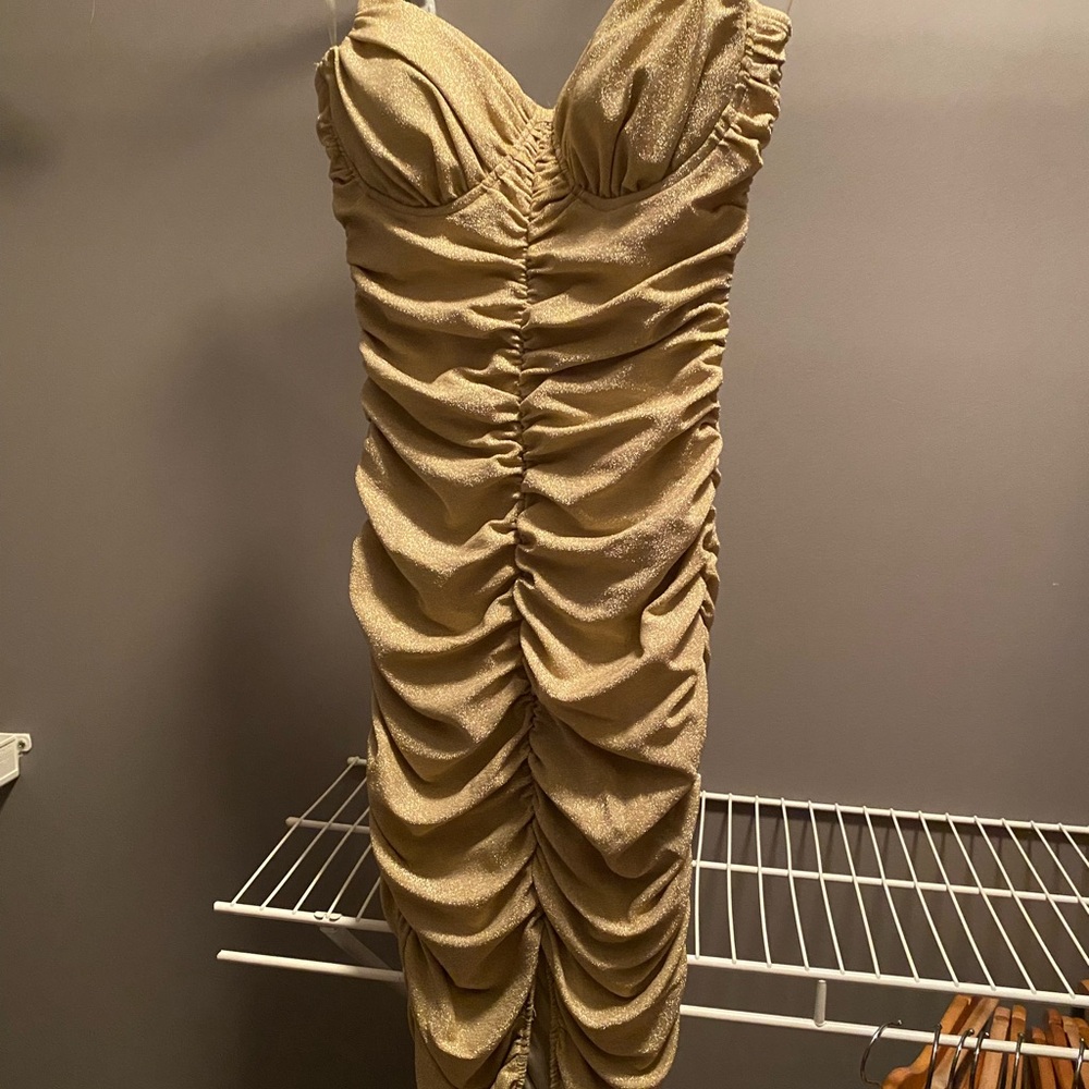 Privy Gold Shimmer Dress